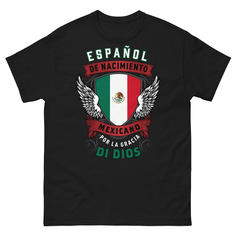 T-shirt Mexique noir - Mexicano de nacimiento por la gracia de Dios