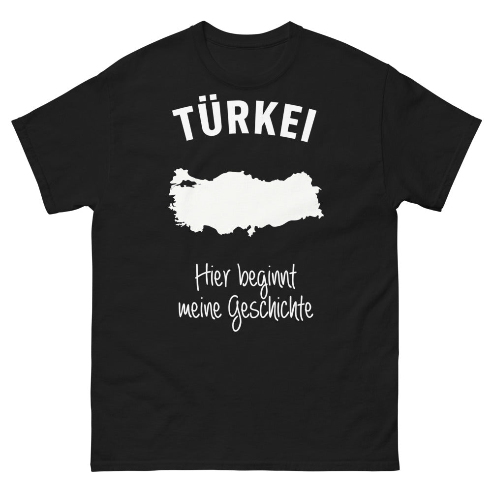 T-shirt Turquie noir - Hier beginnt meine Geschichte