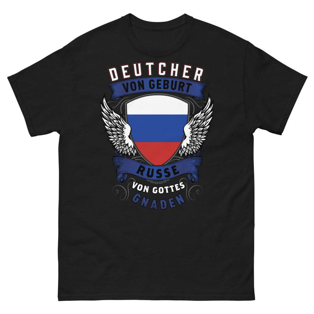 T-shirt Allemand-Russe noir - Deutscher von Geburt, Russe von Gottes Gnaden