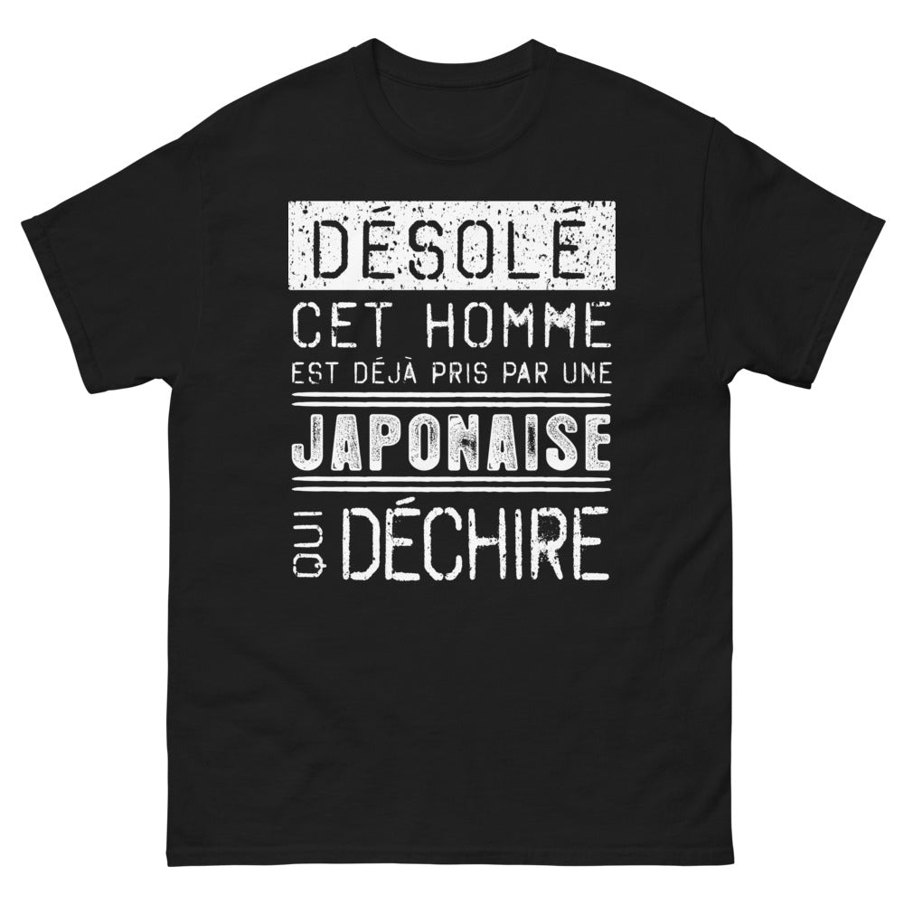 T-shirt Japon noir - Désolé cet homme est déjà pris par une Japonaise