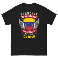 Thumbnail for T-shirt Franco-vénézuélien noir - Français de naissance, Vénézuélien par la grâce de Dieu