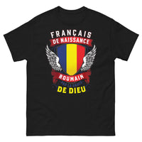 Thumbnail for T-shirt Français de naissance, Roumain noir - Français de naissance, Roumain par la grâce de Dieu