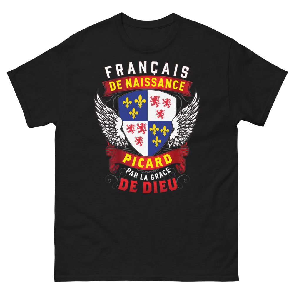 T-shirt Picard noir - Français de naissance « par la Grâce de Dieu »