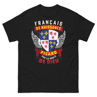 Thumbnail for T-shirt Picard noir - Français de naissance « par la Grâce de Dieu »