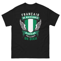 Thumbnail for T-shirt Franco-Nigérians noir - 'Français de naissance, Nigérian par la grâce de Dieu'