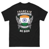 T-shirt franco-indien noir - Français de naissance, Indien par la grâce de Dieu