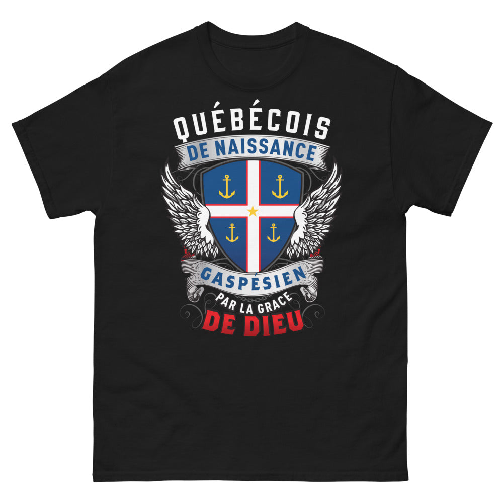T-shirt Gaspésien noir - Par la Grâce de Dieu