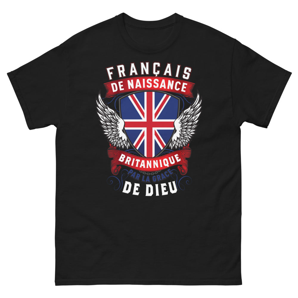 T-shirt franco-britannique noir - Français de naissance britannique