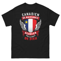Thumbnail for T-shirt Acadien noir - Canadien de naissance, Acadien par la grâce de Dieu