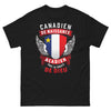 T-shirt Acadien noir - Canadien de naissance, Acadien par la grâce de Dieu