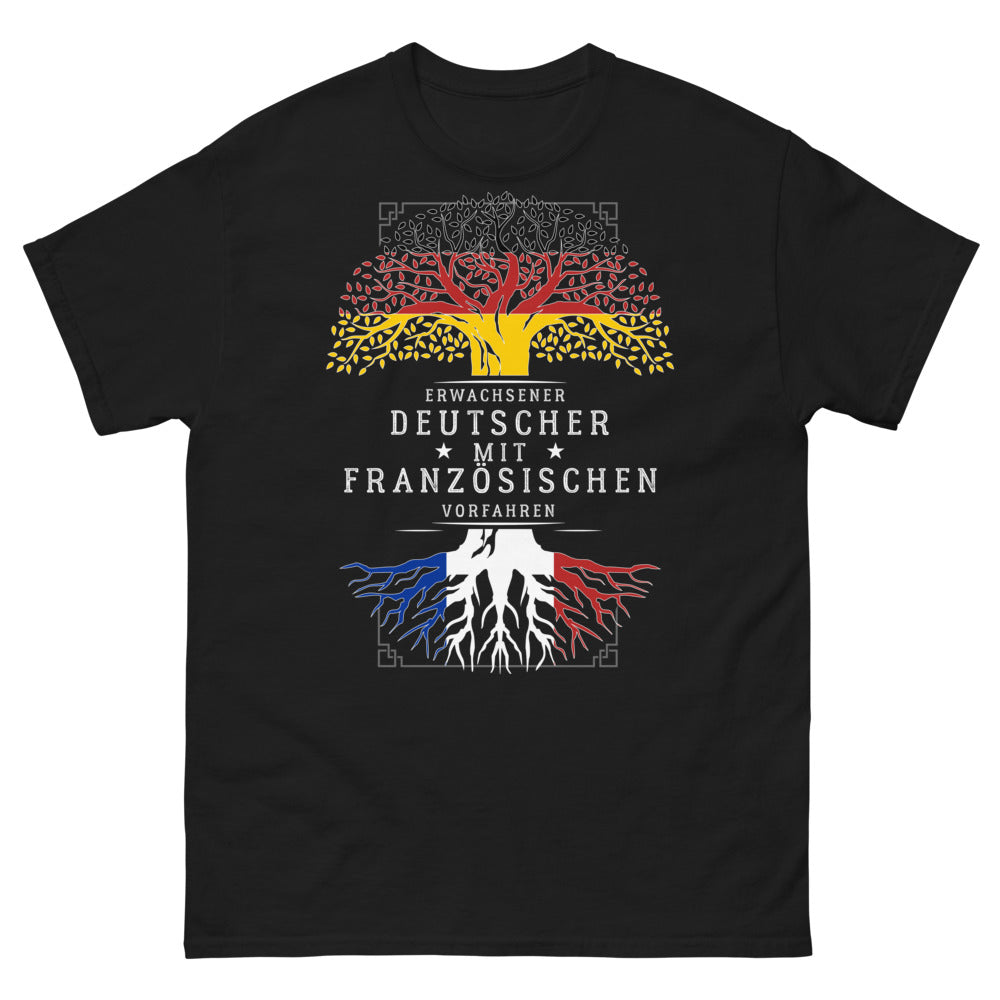 T-shirt Allemand noir - Erwachsener Deutscher mit französischen Vorfahren