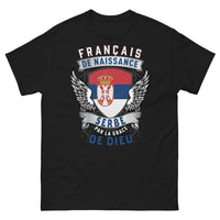 Thumbnail for T-shirt Franco-serbe noir - Français de naissance, Serbe par la Grâce de Dieu