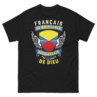 Thumbnail for T-shirt Réunionnais noir - Français de naissance, Réunionnais par la grâce de Dieu
