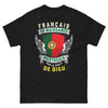 T-shirt Français/Portugais noir - Français de naissance, Portugais par la Grâce de Dieu