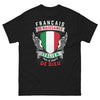 T-shirt Franco-italien Noir - Français de naissance, Italien par la grâce de Dieu