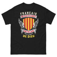 Thumbnail for T-shirt Catalan noir - Français de naissance, Catalan par la grâce de Dieu