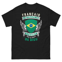 Thumbnail for T-shirt Franco-brésilien noir - Français de naissance, Brésilien par la grâce de Dieu