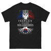 T-shirt Français de racines sud-coréennes noir - kimchi et baguette