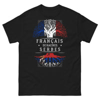 Thumbnail for T-shirt Français de racines serbes noir - humour et fierté