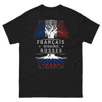 Thumbnail for T-shirt Français de racines russes noir - Tour Eiffel et mystère sibérien