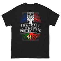 Thumbnail for T-shirt Français de racines portugaises noir - fierté et humour
