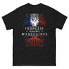 T-shirt Français de racines marocaines noir - humour et fierté