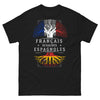 T-shirt Français de racines espagnoles noir - design sombre, clin d'œil humoristique