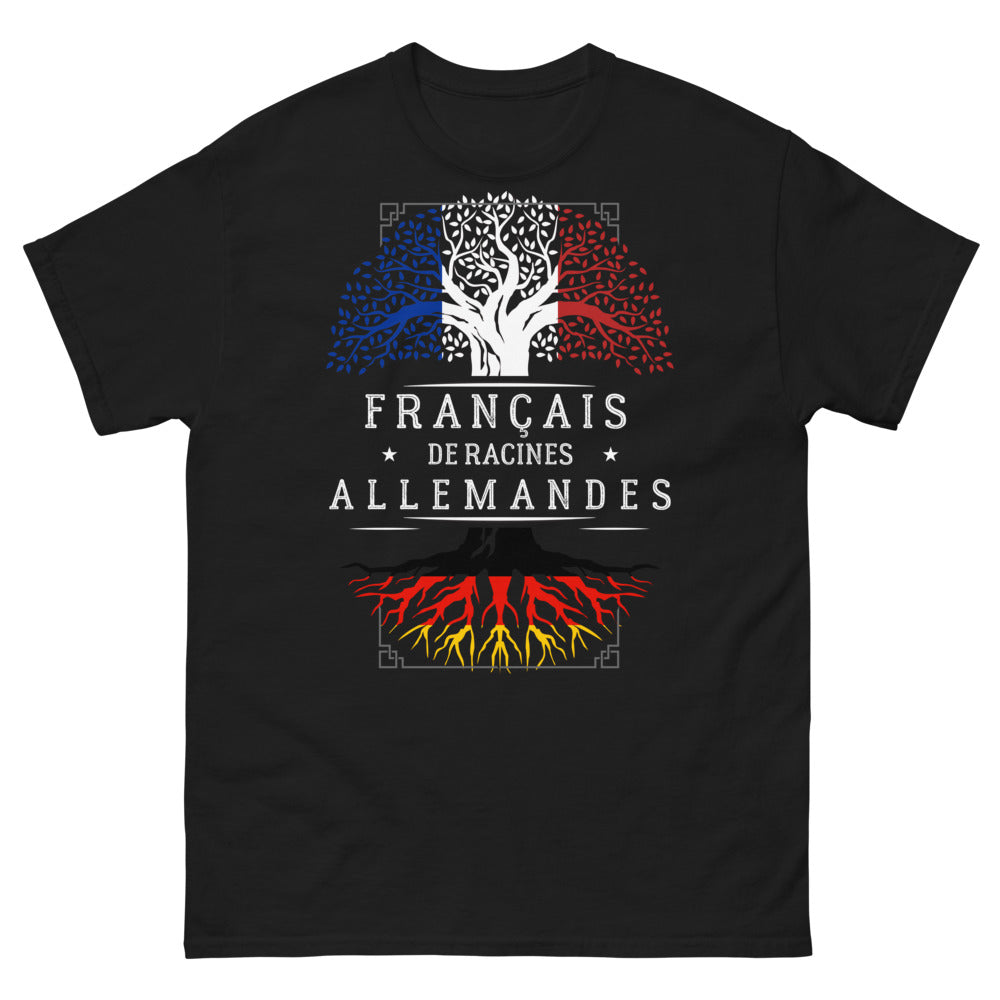 T-shirt Français de racines allemandes noir - clin d'œil complice