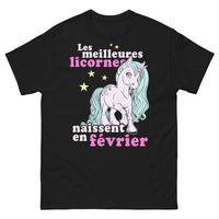Thumbnail for T-shirt Février noir - Les meilleures licornes naissent en février