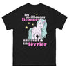 T-shirt Février noir - Les meilleures licornes naissent en février