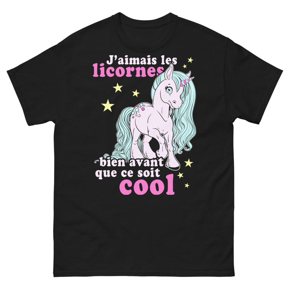 T-shirt Licornes noir - J'aimais les licornes bien avant que ce soit cool