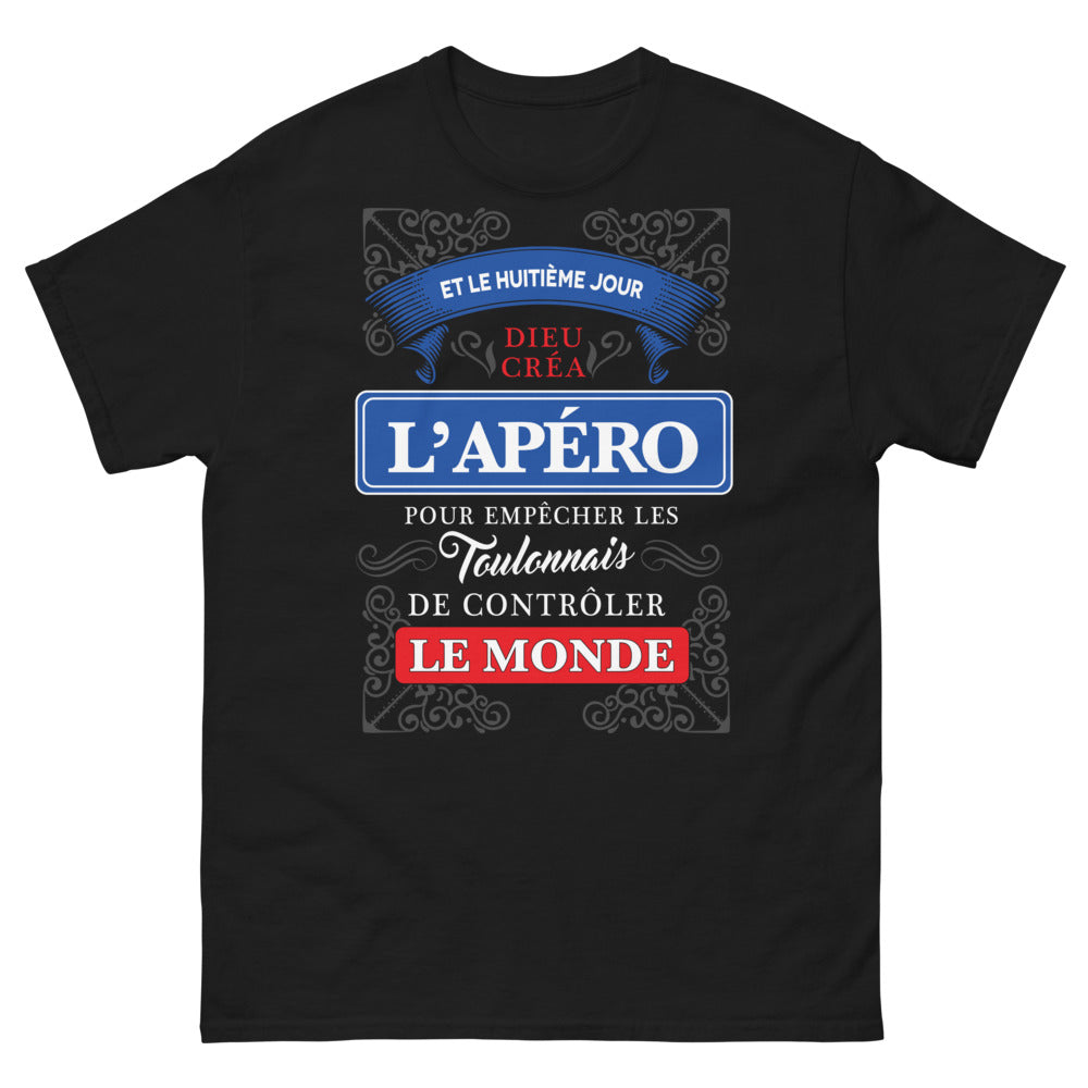 T-shirt Apéro Toulonnais noir - Dieu créa l'apéro
