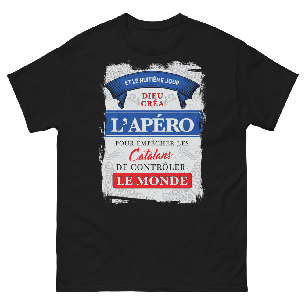 T-shirt Catalan noir - Et le huitième jour, Dieu créa l'apéro