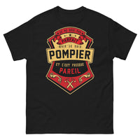 Thumbnail for T-shirt Pompier noir - Je ne suis pas parfait, mais je suis pompier