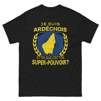 Thumbnail for T-shirt Ardèche noir - Je suis Ardéchois, quel est ton super-pouvoir ?