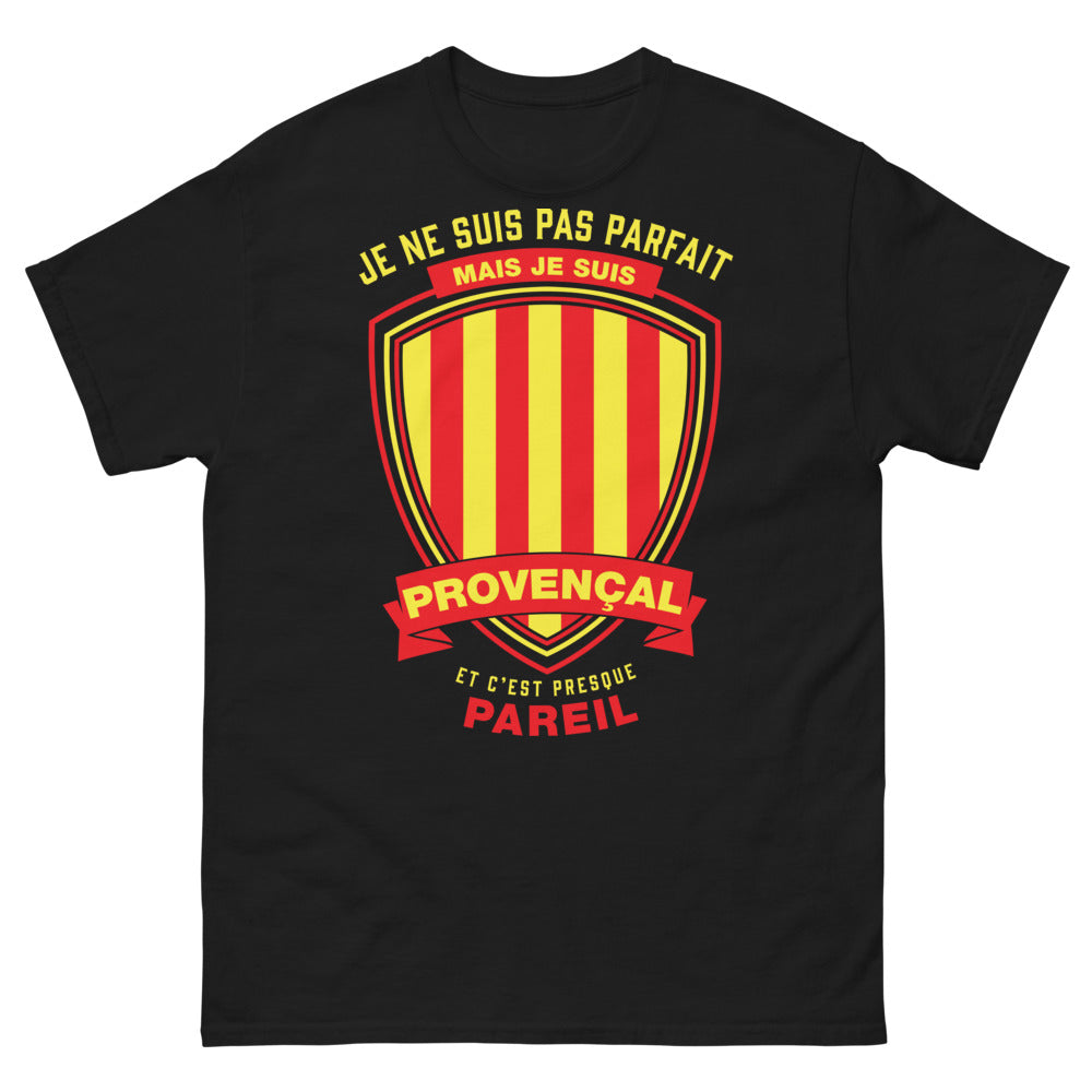 T-shirt Provençal noir - Je ne suis pas parfait mais presque