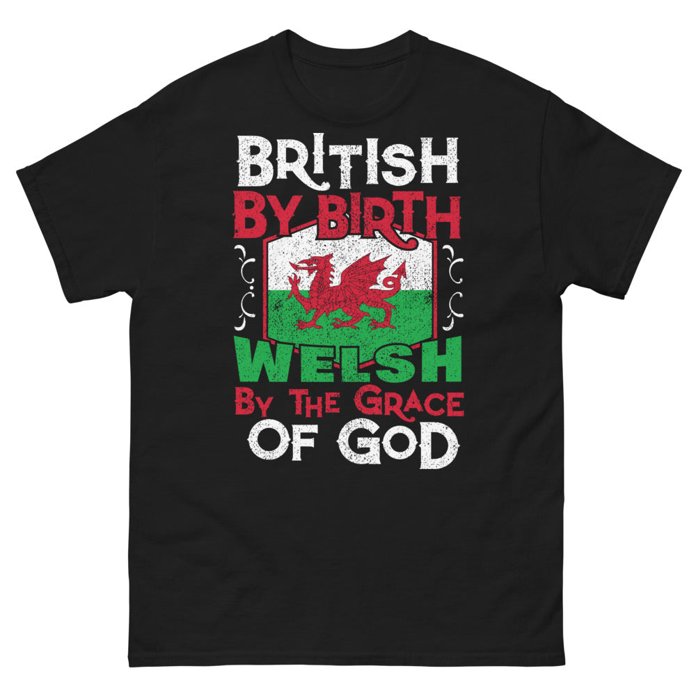 T-shirt Pays de Galles noir - British by Birth Welsh by the Grace of God