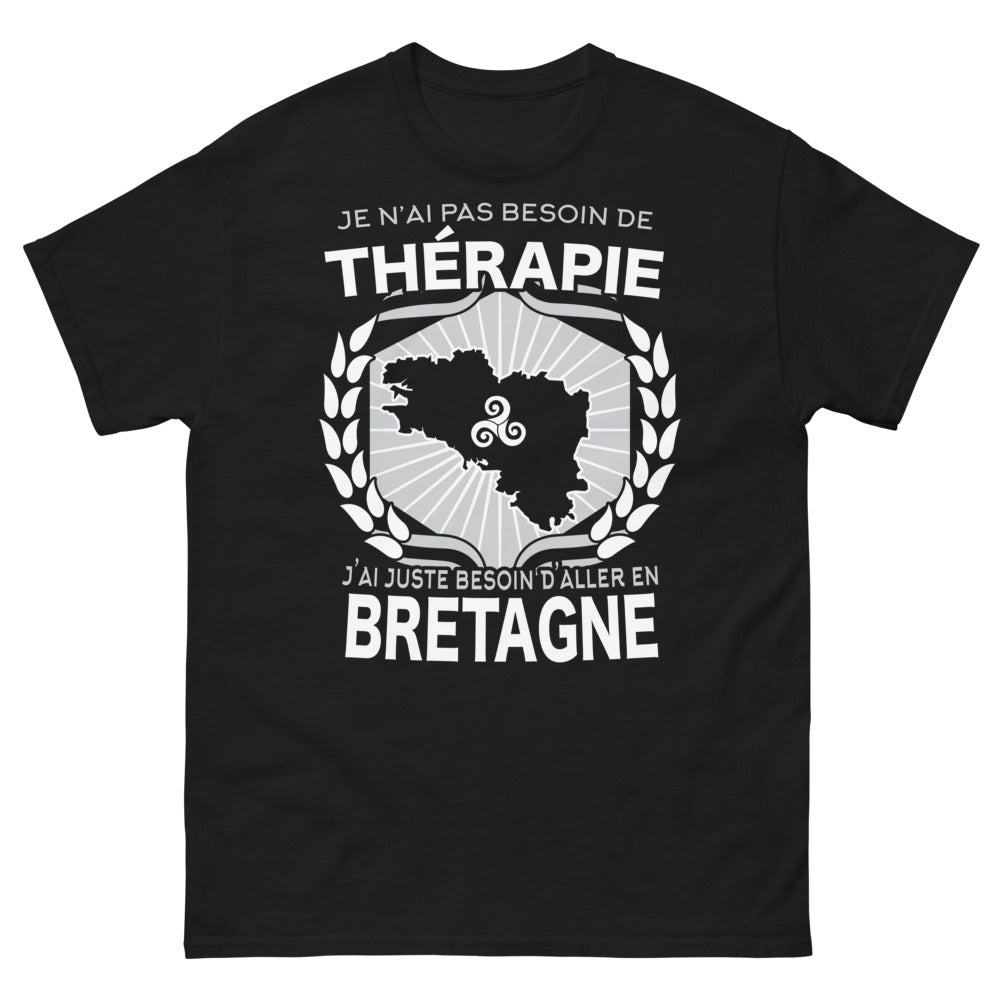 T-shirt Bretagne noir - Je n'ai pas besoin de thérapie