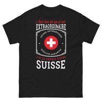 Thumbnail for T-shirt Suisse noir - Fier d'être Suisse, qualité authentique