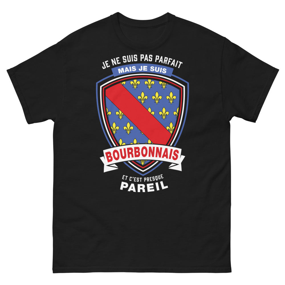 T-shirt Bourbonnais noir - Je ne suis pas parfait mais je suis Bourbonnais