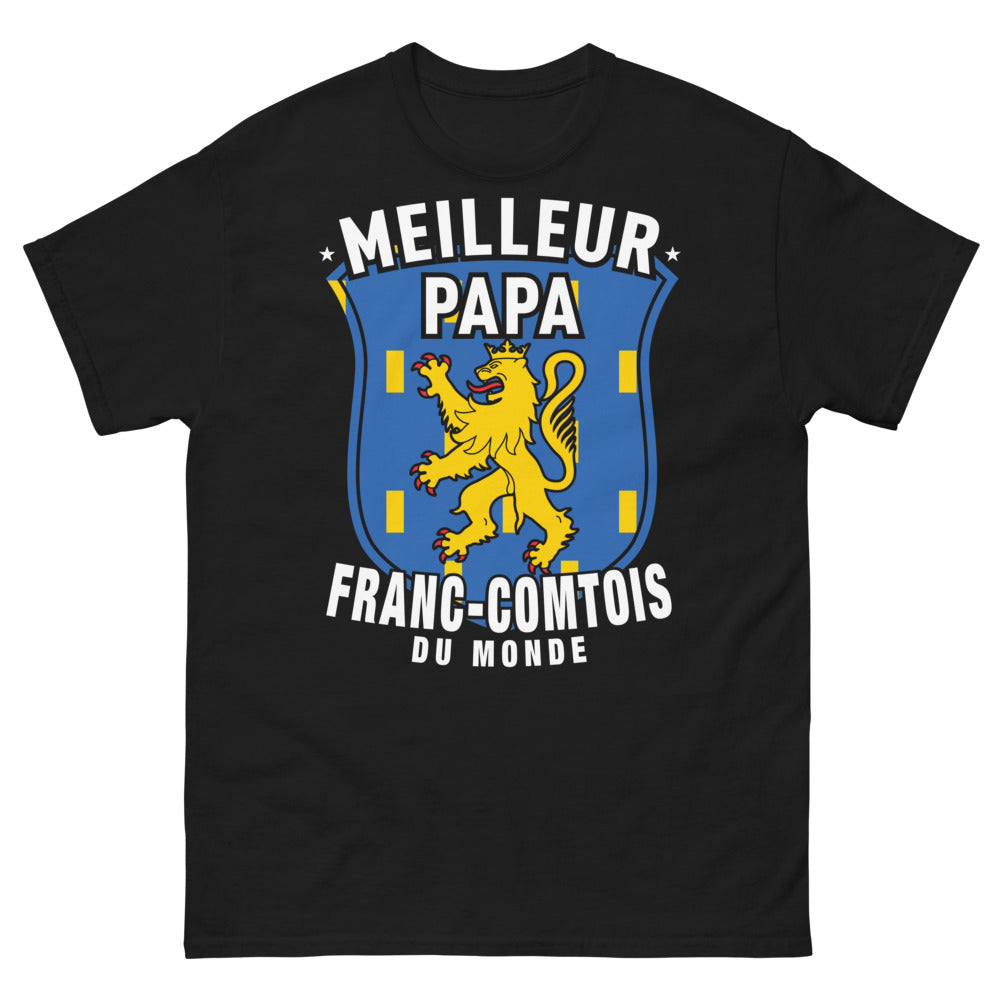 T-shirt Franche-Comté noir - Meilleur Papa Franc-Comtois