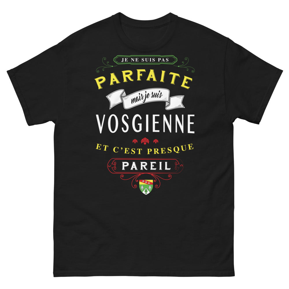 T-shirt Vosgienne noir - Je ne suis pas parfaite mais presque
