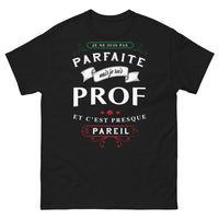 Thumbnail for T-shirt Prof noir - Je suis prof, presque parfait