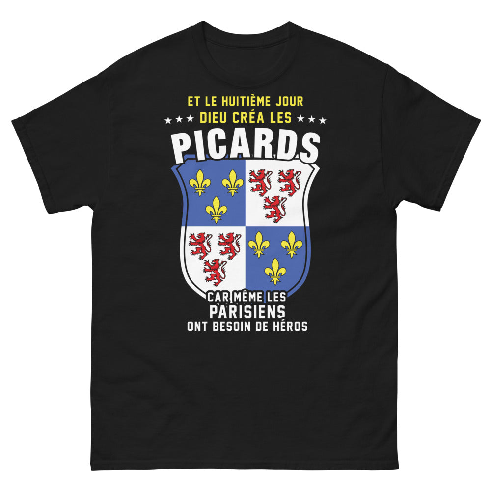 T-shirt Picards noir - 'Et le huitième jour, Dieu créa les Picards'