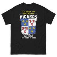 Thumbnail for T-shirt Picards noir - 'Et le huitième jour, Dieu créa les Picards'
