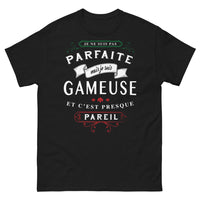 Thumbnail for T-shirt Gameuse noir - Je ne suis pas parfaite mais je suis gameuse