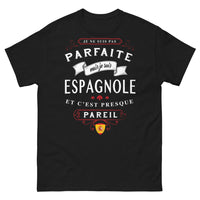 Thumbnail for T-shirt Espagnole noir - Je ne suis pas parfaite, presque pareil