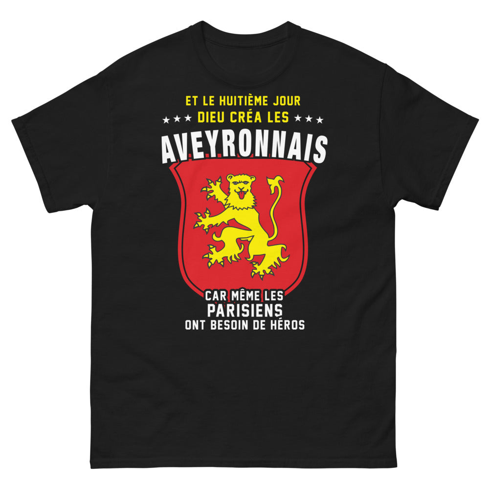 T-shirt Aveyronnais noir - Héros du quotidien