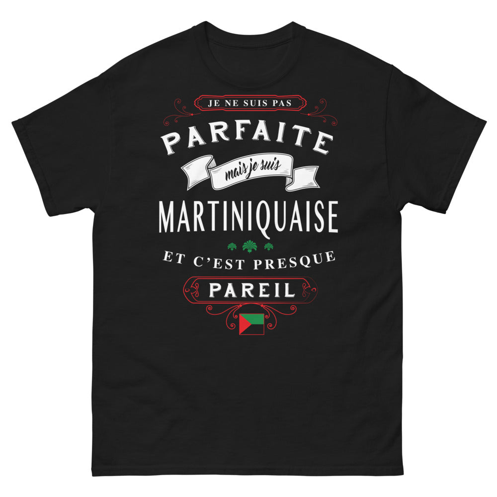 T-shirt Martinique noir - Je ne suis pas parfaite mais Martiniquaise