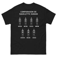 Thumbnail for T-shirt Comparaison de squelettes noir - design squelettes humoristique et pop